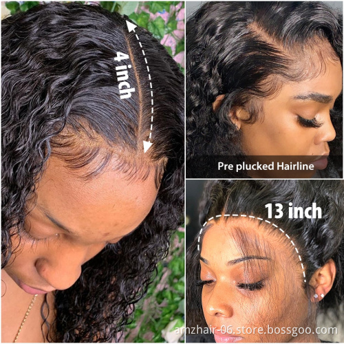 Hot Selling Hd Full 360 Swiss Lace Frontal Human Hair Wigs Mink Brazilian Cuticle Aligned  Pre Plucked  for black women In Stock